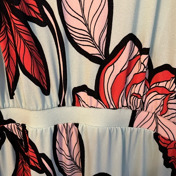 Iman Global Chic Maxi Dress Green Tropical Print Sleeveless NWOT Sz 4X - Picture 11 of 14